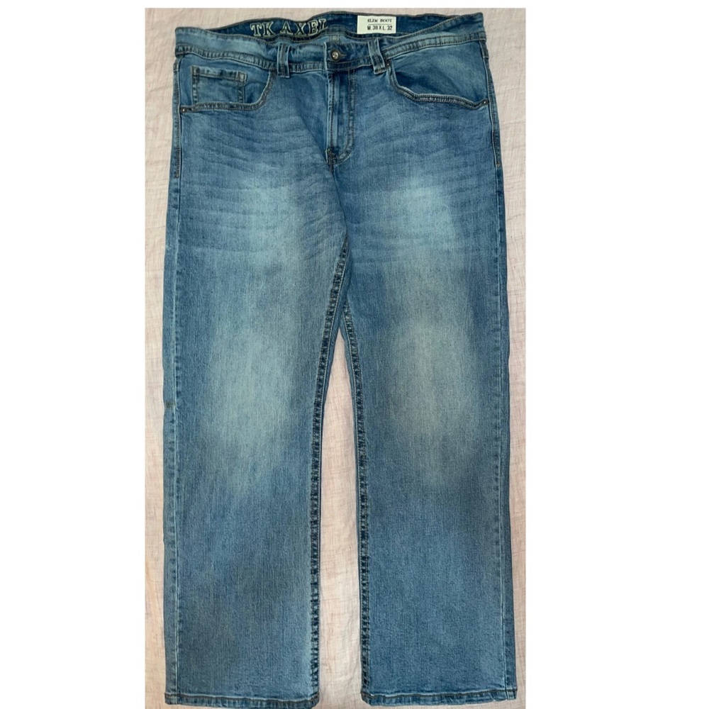 T K Axel Slim Boot Cut Jeans Men Size 38 x 32